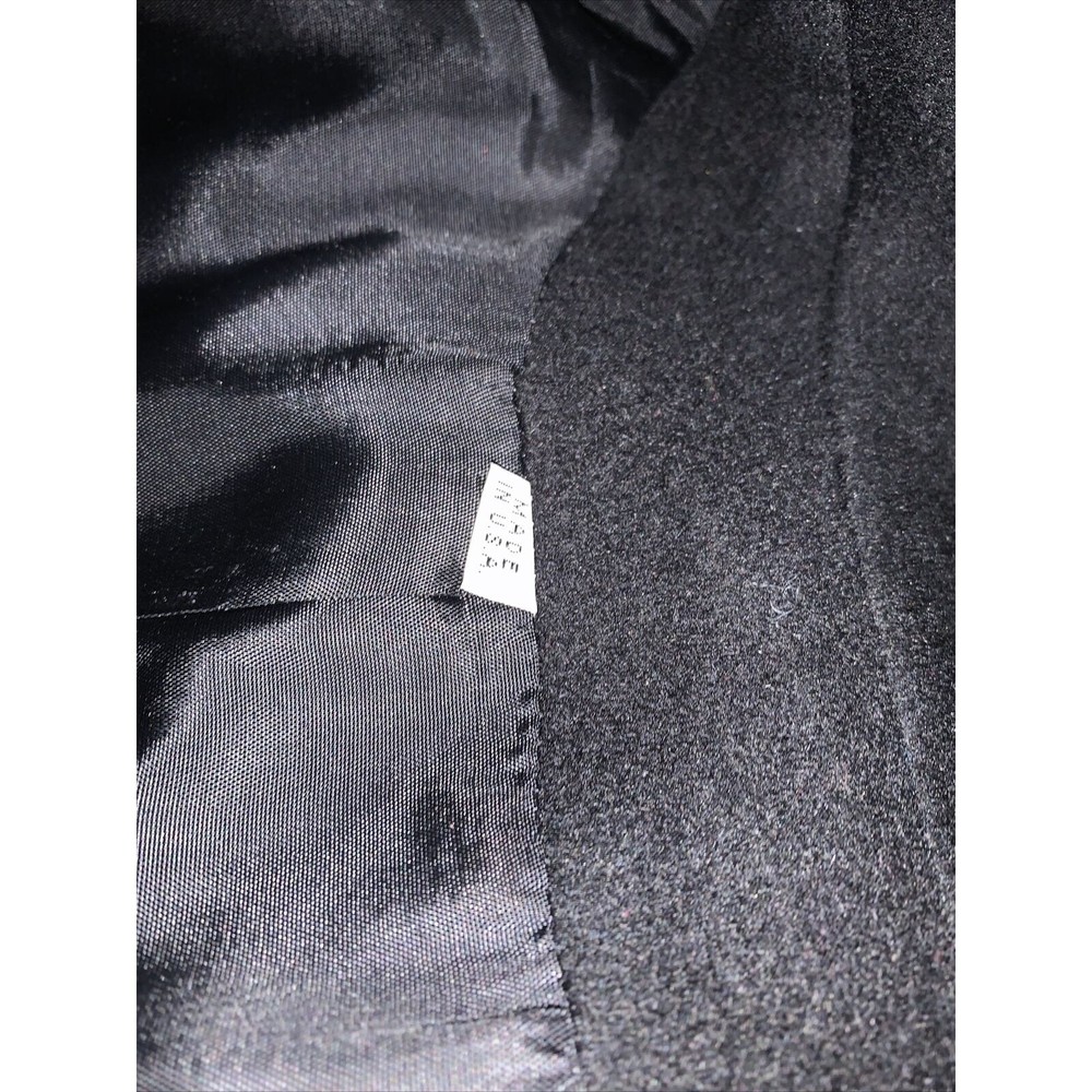 Vintage Women’s SZ 10 Coat Black Outdoor Cold Wool Double Breasted Knee Length - Picture 12 of 12